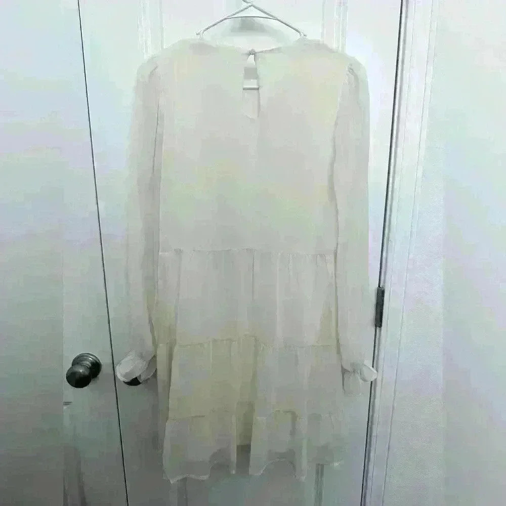Altar’d State Off-White Tiered Mini Dress - Picture 2 of 3